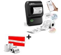 Omezizy Impresora Etiquetas Autoadhesivas, M100 Etiquetadora Adhesivas Bluetooth con 3 Rotoli di Etichette 40mmx30mm para iOS y Android, Negro