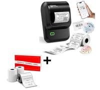 Omezizy Impresora Etiquetas Autoadhesivas, M100 Etiquetadora Adhesivas Bluetooth con 3 Rotoli di Etichette 50mmx80mm para iOS y Android, Negro