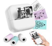Omezizy Mini Impresora Termica Portatil - M02X Mini Impresora para Movil Fotos, Impresoras Portatil Inalambrica Bluetooth, Notas de Estudio, Creaciones DIY, Diagramas Anatómicos, Blanco