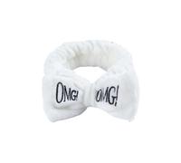OMG - Diademas versátiles con lazo y letras para niñas y mujeres, turbantes suaves, bandas elásticas para el cabello, forro polar coral, asistente de maquillaje (12)