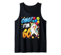 OMG! I'm 60 - Unicorn Dab Design for 60th Birthday Women Men Camiseta sin Mangas