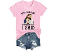 OMG You Guys That's Not What I Said Camisa Christians Camisas OMG You Guys That's Not What I Said Camisa Camiseta Cuello en V, rosa, L