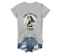 OMG You Guys That's Not What I Said Jesus Camisa con cuello en V, gris, S