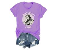 OMG You Guys That's Not What I Said Jesus Camisa con cuello en V, morado claro, XL