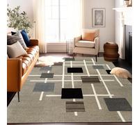 OMHHBX Alfombra Salón Alfombras Dormitorio Alfombra Moderna Patrón Geométrico Antideslizante Suelo Corto Pelo Jáqui Alfombra Grande Suave (240x305cm)