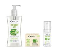 Omia, Kit de rutina facial, set de cuidado con crema hidratante, sérum y gel con aloe vera del salento para todo tipo de pieles, kit de tratamiento Skin Care - Exclusivo Amazon