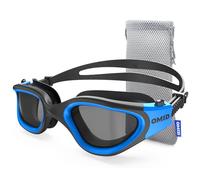OMID Gafas de natación cómodas polarizadas antiempañamiento a prueba de fugas protección UV visión transparente triatlón con bolsa protectora para hombres mujeres adultos jóvenes adolescentes