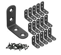 OMIDEAS 15 x Escuadras en ángulo (40 x 40 x 16) Soporte en L de 90 grados para madera - fijación, unión y reparación de muebles y estantes - conector de soporte de acero inoxidable de color negro