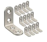 OMIDEAS 15 x Escuadras en ángulo (40 x 40 x 16) Soporte en L de 90 grados para madera - fijación, unión y reparación de muebles y estantes - conector de soporte de acero inoxidable plateado