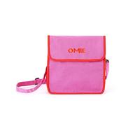 Omie Bolsa de almuerzo - lavable, plegable, duradera, resistente al agua con bolsillo interior y soporte externo para botellas.