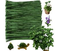 OMIGA 300 Piezas Limpiapipas Limpiapipas Manualidades Esponjoso Limpia Pipas para Manualidades Limpiapipas Verde para Decoración Navideña Manualidades de Pascua 6mm x 30cm