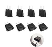 OMIGA 8 Piezas Adaptador Enchufe Europeo a Americano en Viajar Adaptador Enchufe Español a Americano Adaptador Enchufe USA para España Canada Japón Mexico Cuba (Negro)