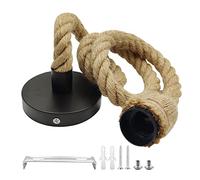 OMIGA Lampara de Cuerda Techo Portalamparas E27 Techo Vintage Cabeza de Cáñamo Lámpara 100 CM Lamparas Techo Colgantes para Comedor Sala Cuarto Balcón (No incluida Bombilla)