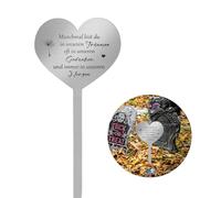 OMIGA Lápida Conmemorativa Personalizada Lápida de Acero Inoxidable en Forma de Corazón es Resistente a la Corrosión o al Daño y se Utiliza para Conmemorar a Seres Queridos o Mascotas