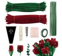 OMIGA Limpia Pipas 200 Piezas Limpiapipas Manualidades con Rizomas Cinta y Cuerda de 1 Metro Decoración de Perlas Semicirculares Utilizado para Proyectos de Artesanía de Ramo de Bricolaje