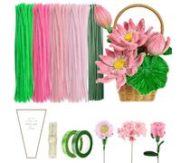 OMIGA Limpiapipas 400 Piezas Limpia Pipas para Manualidades con Rizomas Cinta y Cuerda de 1 Metro Pipe Cleaner para Proyectos de Artesanía de Ramo de Bricolaje