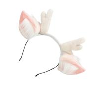 omiinitio Adorno de oreja de ciervo de Navidad, marco de alambre flexible, uso oculto, tela de alta calidad, ideal para regalos de cumpleaños, diademas de metal ajustables