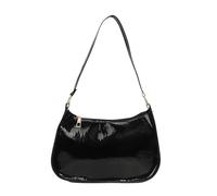 omiinitio Bolso De Hombro Contemporáneo Con Cremallera. Elegante Bolso De Hombro De Anexo De Cuero PU Para Mujeres. Cuero PU, Negro