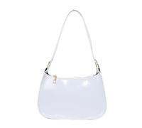 omiinitio Bolso De Hombro Contemporáneo Con Cremallera. Elegante Bolso De Hombro De Anexo De Cuero PU Para Mujeres. Cuero PU, Blanco