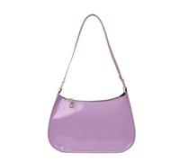 omiinitio Bolso De Hombro Contemporáneo Con Cremallera. Elegante Bolso De Hombro De Anexo De Cuero PU Para Mujeres. Cuero PU, morado
