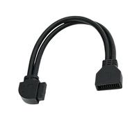 omiinitio Cable USB 3.0 interno derecho de 19/20 pines, cabezal frontal para adaptador, transferencia de datos rápida, PVC apantallado