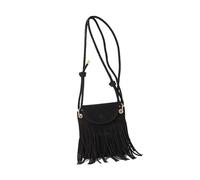 omiinitio Elegante Bolso De Hombro Para Mujer Con Diseño De Flecos Y Correa Ajustable. Bolsos Bandoleras Para Viajar Y Compras. Elegante Bolsa De Estilo Francés, Negro