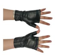 omiinitio Elegantes guantes de motocicleta sin dedos de cuero PU reforzado punk diseño de moda etapa etapa guantes sin dedos de moda