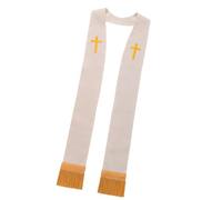 omiinitio Estola Elegante Con Bordado Cruzado Flecos Para El Uso De La Divinidad Espiritual Eventos Ceremoniales Reuniones Bufandas Bufandas Estola Iglesia, E, Talla única
