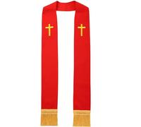 omiinitio Estola Elegante Con Bordado Cruzado Flecos Para El Uso De La Divinidad Espiritual Eventos Ceremoniales Reuniones Bufandas Bufandas Estola Iglesia, D, Talla única