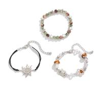omiinitio Juego de 3 pulseras ajustables para el sol, diseño de mariposa, pulsera de cuerda de cristal