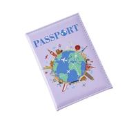 omiinitio Pasaportes cubierta de cuero PU Tarjetero Impresión en color Global Covers Accesorios de viaje para mujeres y hombres Soporte de pasaporte cubierta de cuero PU cubierta para tarjetas de