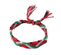 omiinitio Pulsera geométrica hecha a mano, diseño de sandía, pulsera tejida de algodón ajustable