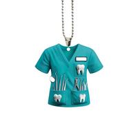 omiinitio Soporte para coche 2D acrílico adorno encanto colgante decoración interior coche decoración interior dentista traje colgante espejo de vehículo regalo colgante