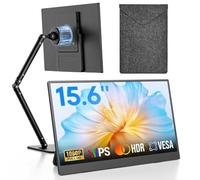 Omiodo Monitor portátil de 15,6", monitor IPS FHD 1080P para viajes, compatible con portátiles, incluye soporte magnético plegable y funda protectora, extensor de pantalla USB-C y Mini HDMI para portá