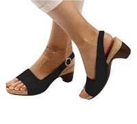 OMIREL Chanclas Mujer Moda Ortopedicas Comodas Soporte del Arco Chancletas con Cierre de Hebilla Mules Plataforma Moda Sandalia de Cuña Cómodos Zapatillas Sandalias de Vestir,Negro,US9/EU40