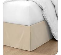 OMIREL Cubre para Somier de Cama de Algodón y Poliéster Falda de Cama con Volantes Elástico Plisado Hoja del Lecho Valance Decoración de Dormitorio/Hotel,Amarillo,150 * 190+35cm