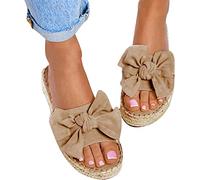 OMIREL Plataforma Moda Sandalia de Cuña Cómodos Zapatillas Ortopedicas Soporte del Arco Chancletas Bowknot Alpargatas Transpirables Zapatos de Verano,Amarillo,US7.5/EU38