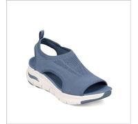 OMIREL Sandalias de Cuña Suaves y Cómodas para Mujer Sandalias Zapatos Informales con Punta Abierta y Sin Cordones Transpirables de Malla Diseño de Correa Elástica Sandalias,Azul,US4/EU35