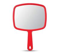 OMIRO Espejo de Mano con Mango, Color Rojo