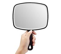 OMIRO Espejo de Mano Negro con Mango, Cuadrado, L