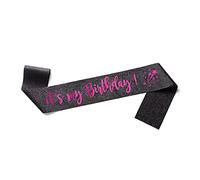 OMISS - Bufanda para cumpleaños en inglés - Para llevar el día D para tu cumpleaños, Birthday Glitter Negro, Talla única