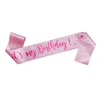 OMISS It's My Birthday - Banda de rosas con purpurina - Be the most Beautiful for your Birthday, rosa brillante, grande