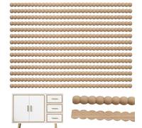 OMJMYY 14 adornos decorativos de madera con cuentas, 15.75 pulgadas de media cuentas de madera, molduras de bobina, sin terminar, 3D, bricolaje para decoración del hogar, gabinete, muebles, estantes