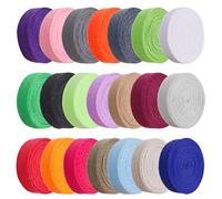 OMJMYY 21 Colores Cinta de Algodón 10mm Ancho Correas de Algodón Poliéster Cinta de Sarga de Costura para Hacer Artesanías Correas de Tela para Bolsos Tote Tejido y Otros Accesorios