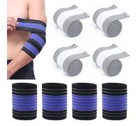 OMJMYY 8 Pcs Muñequera Tendinitis Muñeca Ajustable Elasticas MuñEqueras Gym Muñequera Tunel Carpiano Transpirable MuñEquera Deportiva para Deportes Trabajos Gym (Negro Azul, Gris Blanco)