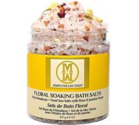 OMM COLECCIN Natural de bao de remojo floral - Detox cuerpo y remojo de pie - sal de bao con ptalos de rosa y jazmn - himalaya rosa y hojuel