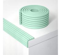 Ommda Protectores Para Esquinas y Bordes Protectores Esquinas Bebes Espuma Protector Bordes Muebles Goma para Bebe Protecciones Borde 4m y 6 Protector de Esquinas Forma de W verde claro