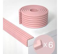 Ommda Protectores Para Esquinas y Bordes Protectores Esquinas Bebes Espuma Protector Bordes Muebles Goma para Bebe Protecciones Borde 4m y 6 Protector de Esquinas Forma de W rosa