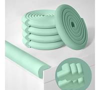 Ommda Protectores Para Esquinas y Bordes Protectores Esquinas Bebes Espuma Protector Bordes Muebles Goma para Bebe Protecciones Borde 4m y 6 Protector de Esquinas Forma de L verde claro