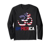 Ommerica OM Yoga Bandera Americana 4 de Julio Yogi Yogini Manga Larga